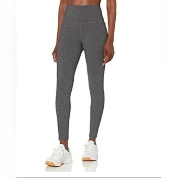 Reebok leggings M heather gray foam pocket yoga pants joggers workout Gym tights - Picture 1 of 8
